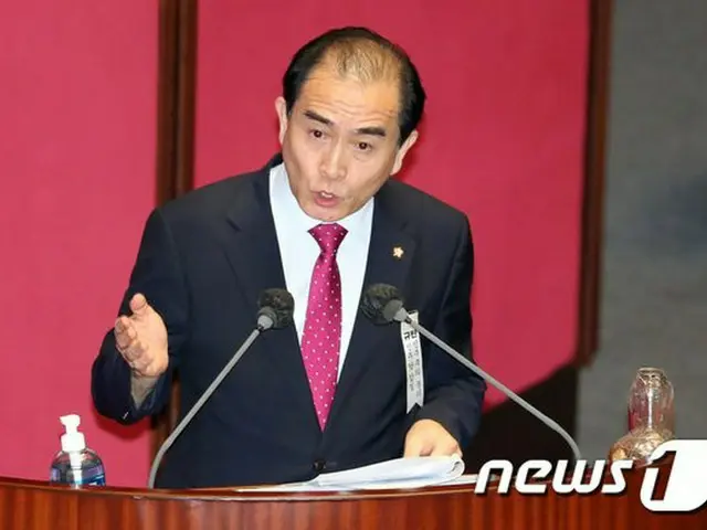 北エリート出身の韓国野党“未来統合党” テ・ヨンホ（太永浩）議員（提供:news1）