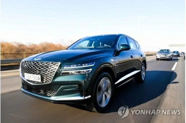 現代自動車が１月に発売した高級車ブランド「ジェネシス」の「ＧＶ８０」（同社提供、資料写真）＝（聯合ニュース）≪転載・転用禁止≫