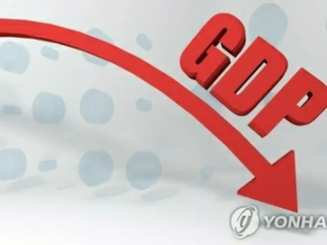 韓国の４～６月期の実質ＧＤＰが前期比３．３%減少した（イラスト）＝（聯合ニュース）