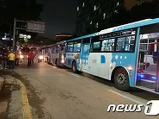 釜山市内でバス3台が玉突き事故、乗客12人が負傷＝韓国