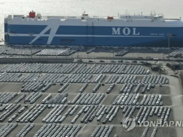 現代自動車蔚山工場の輸出船積み埠頭（資料写真）＝（聯合ニュース）