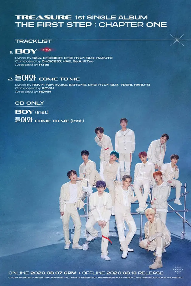 YG新人「TREASURE」のデビュー曲「BOY」がいよいよベールを脱いだ。（提供:OSEN）