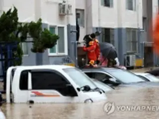 韓国中部に記録的な大雨　1人死亡・100世帯以上に浸水被害