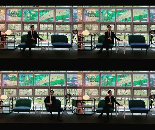 俳優キム・スヒョン、陰影の中のシルエットだけでもクールなスーツ姿を公開…“これは絵画か彫刻か”（提供:OSEN）