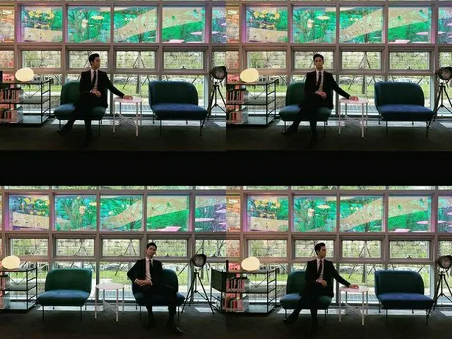 俳優キム・スヒョン、陰影の中のシルエットだけでもクールなスーツ姿を公開…“これは絵画か彫刻か”（提供:OSEN）
