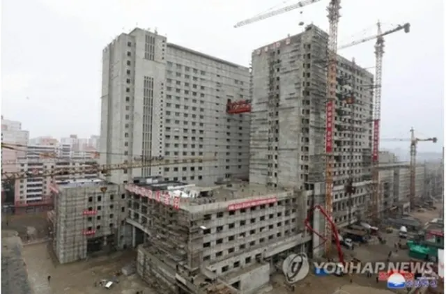 平壌総合病院の建設現場（朝鮮中央通信ホームページより）＝（聯合ニュース）≪転載・転用禁止≫
