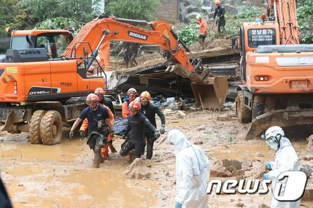 3日間の集中豪雨で12人死亡、14人行方不明…被災者1025人＝韓国（提供:news1）