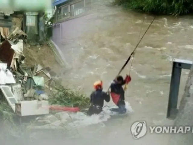 各地で豪雨の被害が相次いでいる（コラージュ）＝聯合ニュースＴＶ