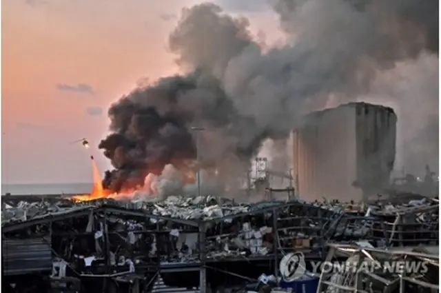 ベイルートの爆発現場＝（AFP＝聯合ニュース）