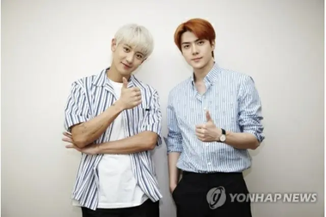 EXOのセフン（右）とチャンヨル（SMエンタテインメント提供）＝（聯合ニュース）≪転載・転用禁止≫