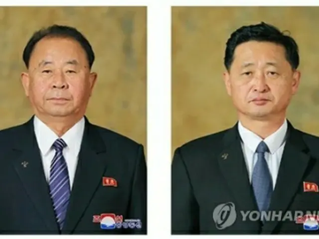 李炳哲氏（左）と金徳訓氏。朝鮮中央通信は１４日、前日の朝鮮労働党中央委員会政治局会議で李炳哲氏と金徳訓氏が政治局常務委員に選出されたと報じた＝（朝鮮中央通信＝聯合ニュース）≪転載・転用禁止≫