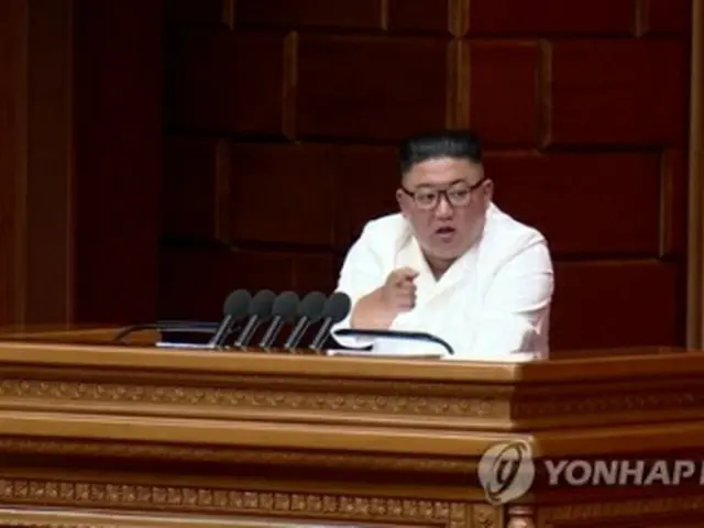 北朝鮮の金正恩（キム・ジョンウン）国務委員長（朝鮮労働党委員長）＝（朝鮮中央テレビ＝聯合ニュース）≪転載・転用禁止≫