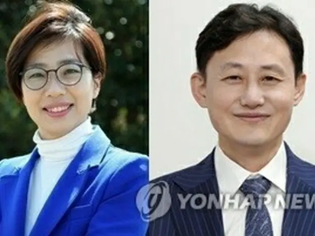 裵在禎氏（左）と尹載寛氏（青瓦台提供）＝（聯合ニュース）≪転載・転用禁止≫