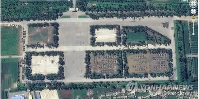 グーグルの衛星写真が捉えた美林飛行場＝（グーグル＝聯合ニュース）≪転載・転用禁止≫