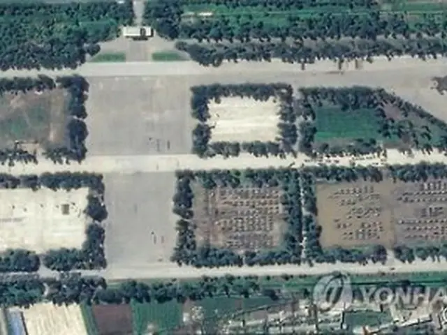 グーグルの衛星写真が捉えた美林飛行場＝（グーグル＝聯合ニュース）≪転載・転用禁止≫