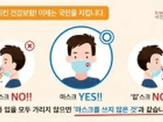 正しいマスク着用でコロナ予防を　韓国保健公団がキャンペーン拡大
