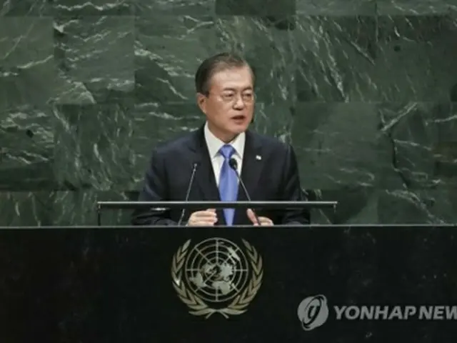 １９年９月、国連総会で演説する文大統領＝（聯合ニュース）