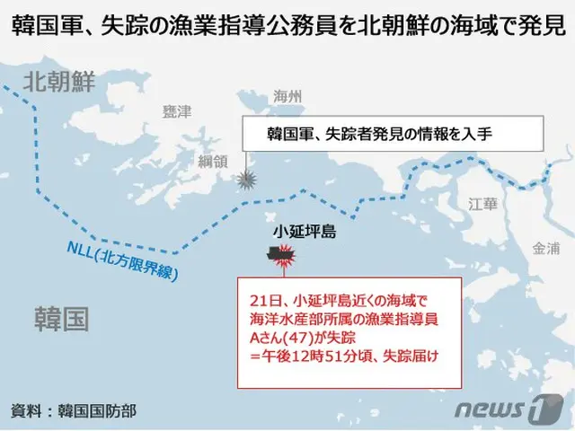 韓国公務員が海上で失踪、北海域で銃撃され死亡し火葬… 船の捜査に着手＝海洋警察庁（画像提供:wowkorea）