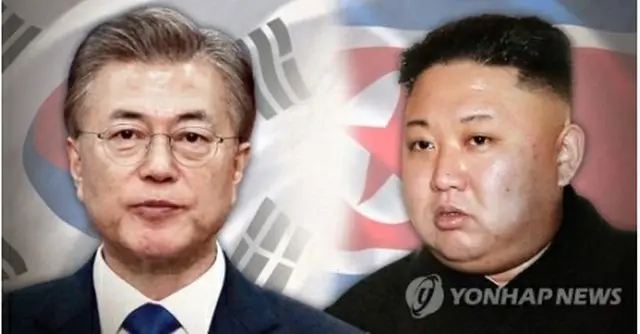文大統領（左）と金委員長（コラージュ）＝（聯合ニュース）