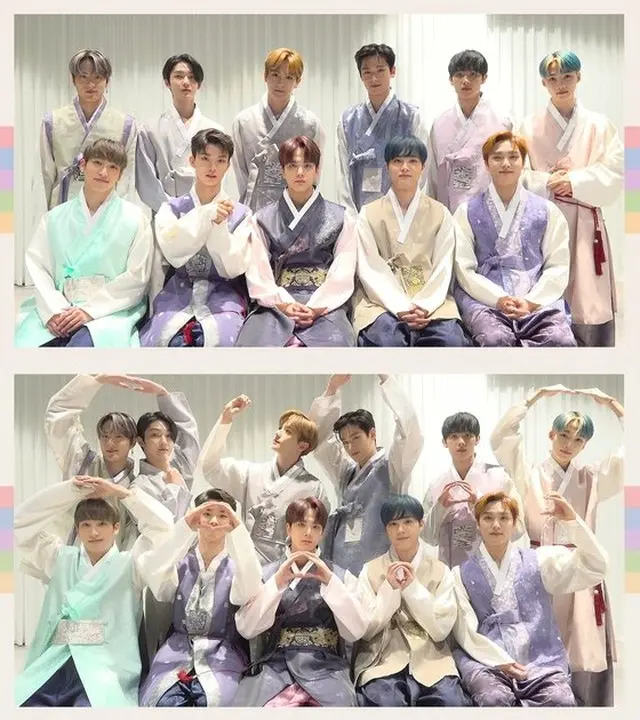 「THE BOYZ」、伝統衣装で秋夕メッセージ 「満月のように、ぎっしり詰まった連休を」（画像提供:wowkorea）