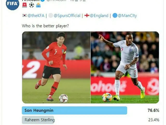 「FIFAも注目‐ヨーロッパ最高！」ソン・フンミン、スターリングを圧倒した“最高の選手”（画像提供:wowkorea）