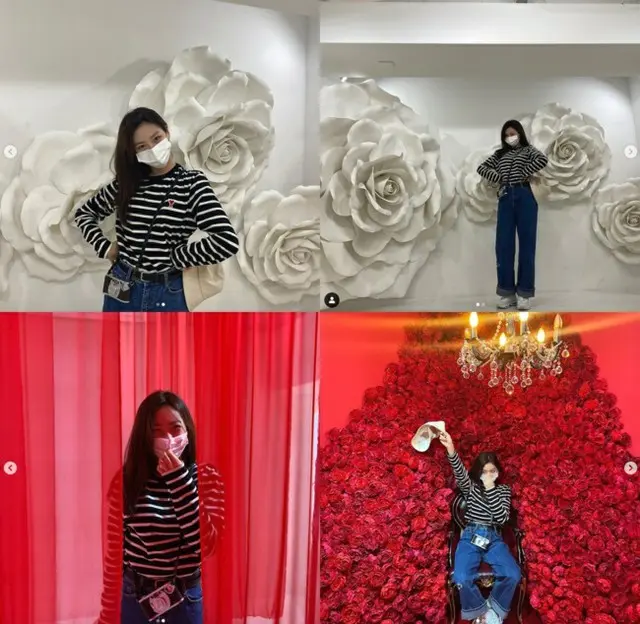 女優キム・セロン、デート中？…花に囲まれた写真を公開（画像提供:wowkorea）