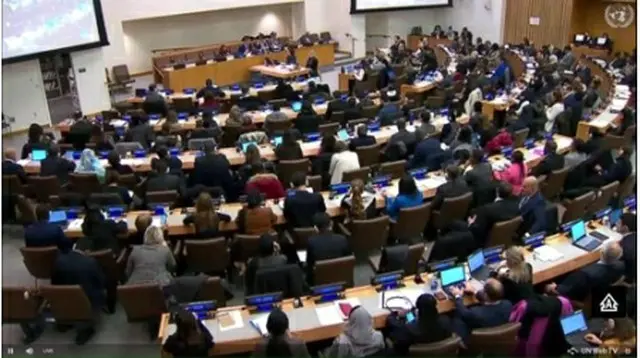 昨年１１月に行われた国連総会の第３委員会の会議の様子（国連ウェブＴＶより・資料写真）＝（聯合ニュース）≪転載・転用禁止≫