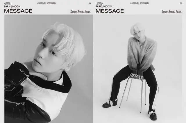 パク・ジフン（元Wanna One）、1stフルアルバム「MESSAGE」コンセプトプレビューポスター公開…白黒を通り越したビジュアル（画像提供:wowkorea）