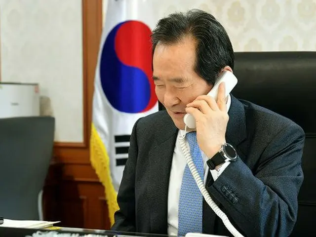 クロアチア首相と電話会談「兪明希氏はWTO改革の最適任者」＝韓国丁世均国務総理（画像提供:韓国国務総理室）