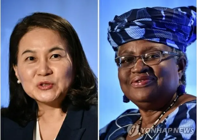 ＷＴＯ事務局長選で最終候補に残った韓国の兪明希氏（左）とナイジェリアのオコンジョイウェアラ氏（資料写真）＝（ＡＦＰ＝聯合ニュース）
