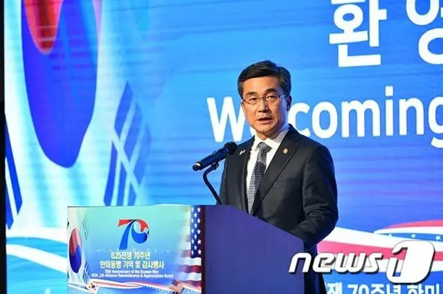 在韓米軍基地でのイベントで、歓迎の辞を述べている徐旭 韓国国防相（画像提供:wowkorea）