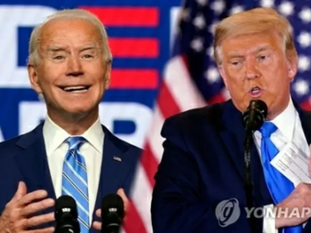 バイデン氏（左）とトランプ氏＝（聯合ニュースＴＶ）