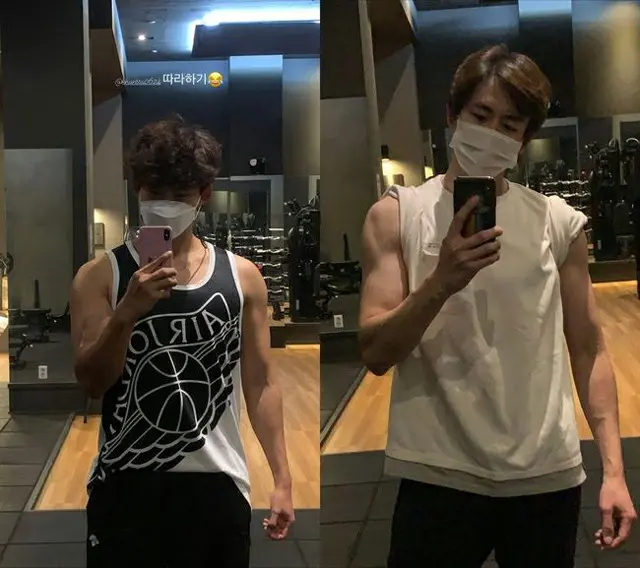 “さすが元祖野獣アイドル”「2PM」テギョン＆ニックン、破裂しそうな腕の筋肉をアピール…新ドラマ＆ハリウッド主演決定（画像提供:wowkorea）