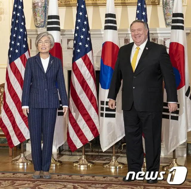 訪米中の康京和 韓国外相は、ポンペオ米国務長官と会談した（画像提供:wowkorea）