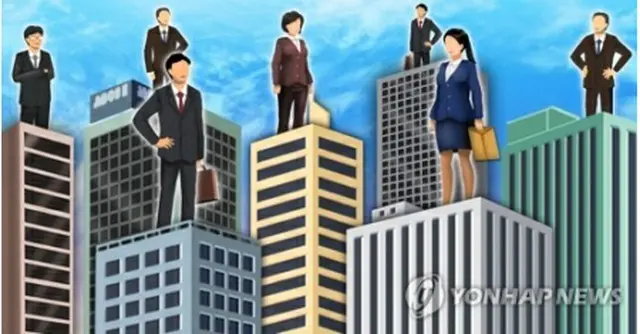 大企業の社員に占める役員の割合は年々減少している（イラスト）＝（聯合ニュース）