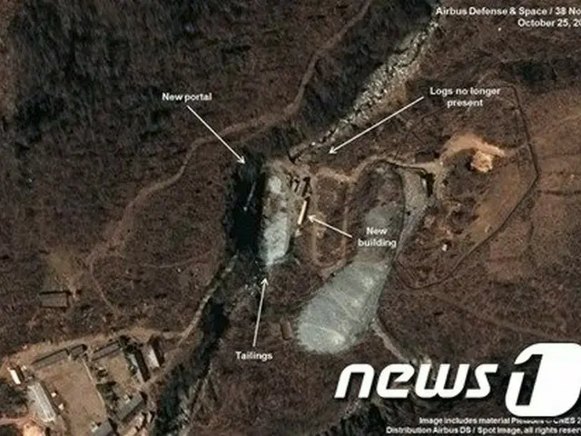 情報分析サイト“38ノース”が掲載した、北朝鮮・豊渓里の核実験場（画像提供:wowkorea）