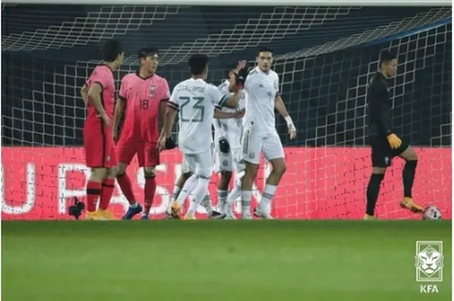 韓国はメキシコに２―３で逆転負けした（大韓サッカー協会提供）＝（聯合ニュース）≪転載・転用禁止≫