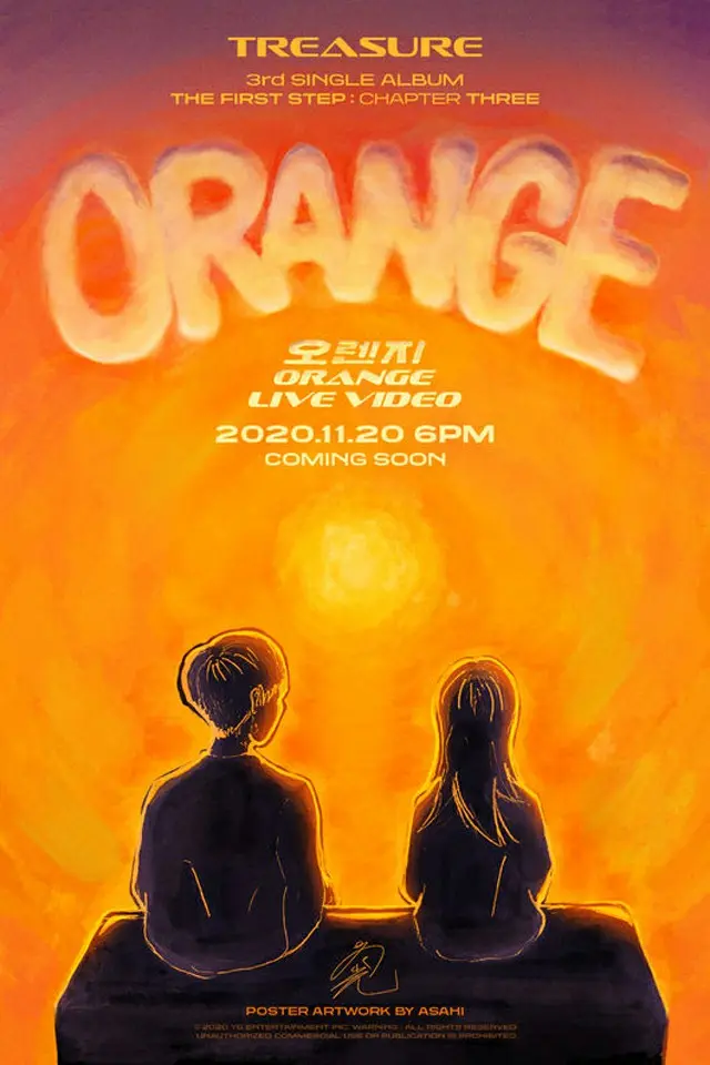 「TREASURE」、“日本人メンバー”アサヒが描いた「ORANGE」のアートワーク公開…明日（11/20）ライブ映像配信へ（画像提供:wowkorea）