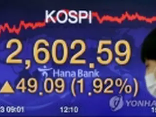 韓国総合株価指数　２年１０カ月ぶりに過去最高値更新