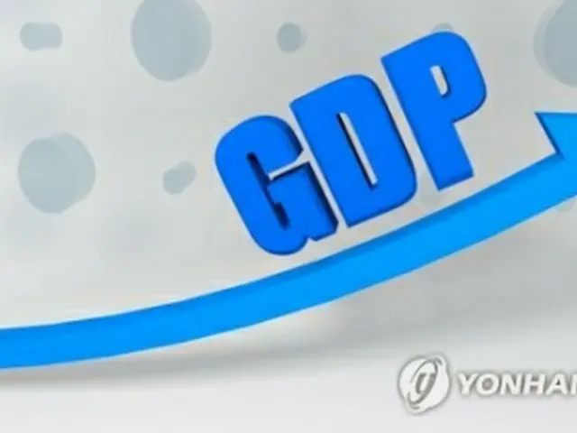 韓国銀行が実質ＧＤＰ成長率の見通しを８月時点で示したマイナス１．３%からマイナス１．１%に上方修正した（イラスト）＝（聯合ニュース）