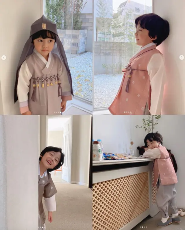 子役俳優ソ・ウジンが2021年の新年が来る前に韓服姿を披露した。（画像提供:OSEN）