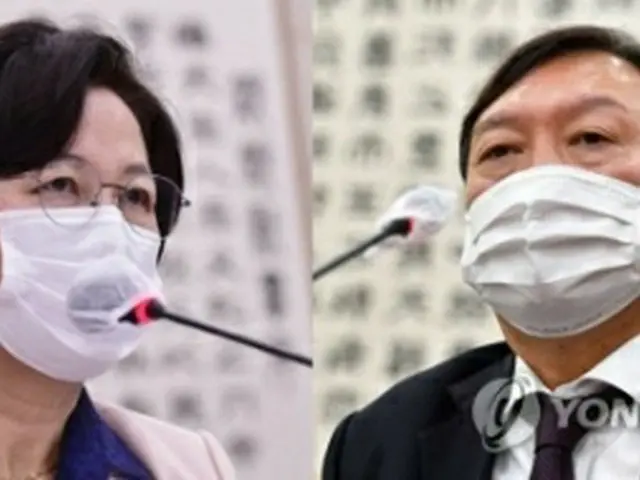 秋氏（左）と尹氏（資料写真）＝（聯合ニュース）