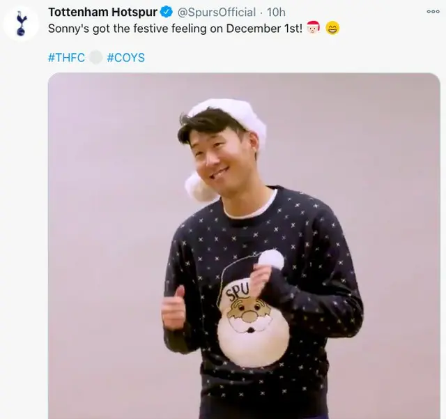 “サンタに変身”ソン・フンミン、ファンのためにキュートなダンス披露（画像提供:wowkorea）