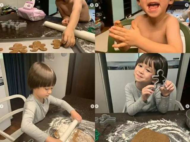 ウィリアムくん＆ベントレーくん兄弟、「BTS（防弾少年団）」クッキーを完成…「お兄さん、ボラヘ（I Purple You）」（画像提供:wowkorea）