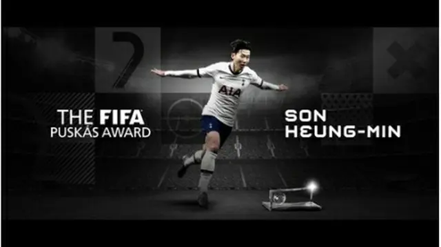 孫興ミン選手のゴールがプスカシュ賞に選ばれた（ＦＩＦＡホームページから）＝（聯合ニュース）≪転載・転用禁止≫