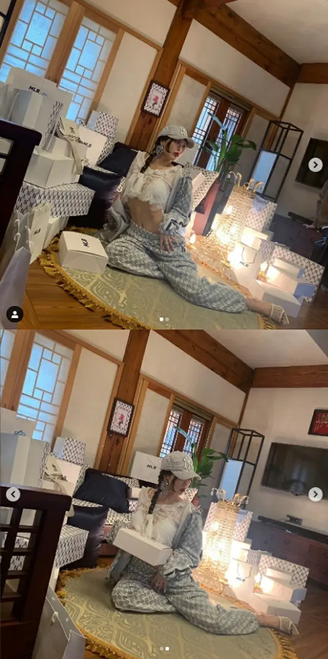 歌手ヒョナ、ちらりと見える鍛え上げた腹筋とセクシーすぎるトレーニングウェア姿で撮影現場を公開（画像提供:wowkorea）