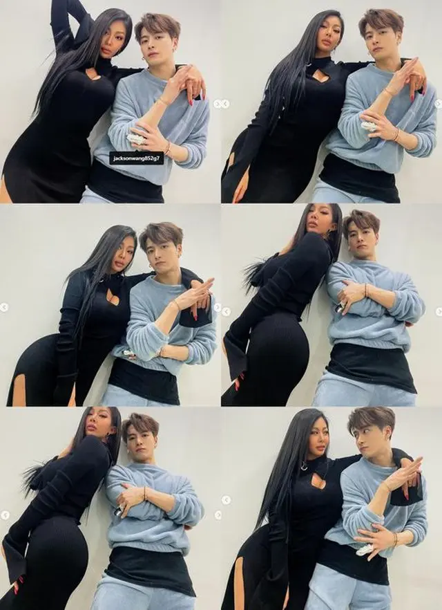 Jessi＆ジャクソン(GOT7)、セクシーなツーショットで仲の良さをアピール…“羨ましかったら目をつぶれ”（画像提供:wowkorea）