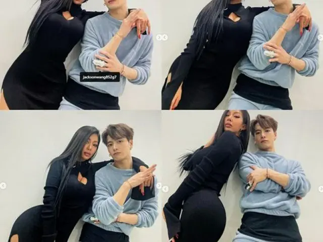 Jessi＆ジャクソン(GOT7)、セクシーなツーショットで仲の良さをアピール…“羨ましかったら目をつぶれ”（画像提供:wowkorea）