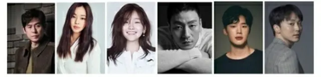 韓国映画「幽霊」（原題）の出演者。左からソル・ギョング、イ・ハニ、パク・ソダム、パク・ヘス、キム・ドンヒ、ソ・ヒョヌ（CJ　ENM提供）＝（聯合ニュース）≪転載・転用禁止≫