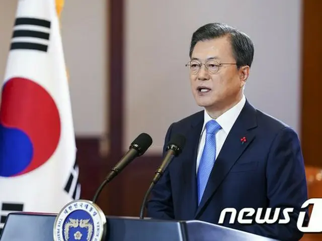 文在寅 韓国大統領が“新年の辞”を発表している（画像提供:wowkorea）